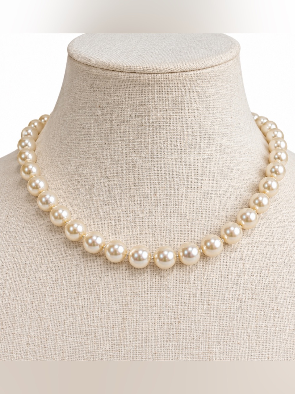 Classic Faux Pearl Necklace Sterling Silver .925 Clasp – 17”